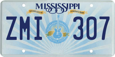 MS license plate ZMI307