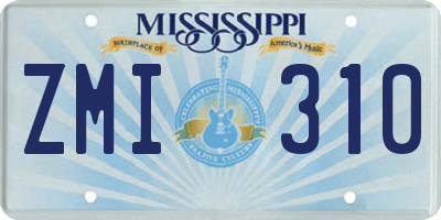 MS license plate ZMI310