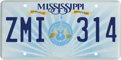 MS license plate ZMI314