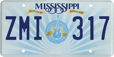 MS license plate ZMI317