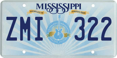 MS license plate ZMI322