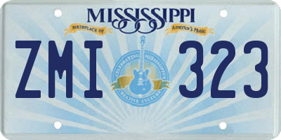 MS license plate ZMI323