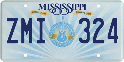 MS license plate ZMI324