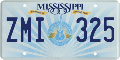 MS license plate ZMI325