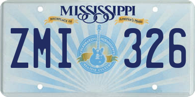 MS license plate ZMI326