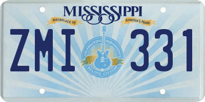 MS license plate ZMI331