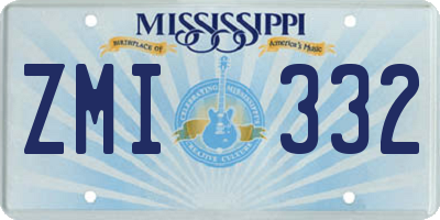 MS license plate ZMI332
