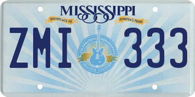 MS license plate ZMI333