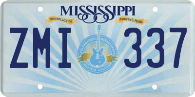 MS license plate ZMI337
