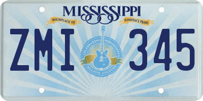 MS license plate ZMI345
