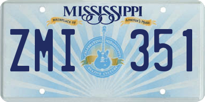 MS license plate ZMI351