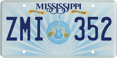 MS license plate ZMI352