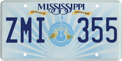 MS license plate ZMI355