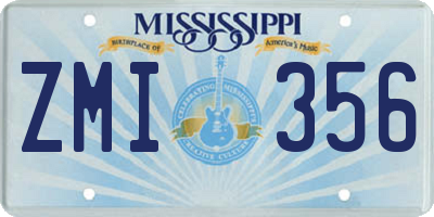 MS license plate ZMI356