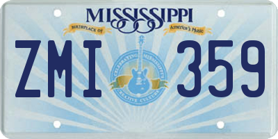 MS license plate ZMI359