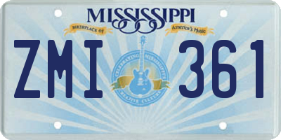 MS license plate ZMI361