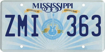 MS license plate ZMI363