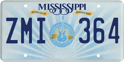 MS license plate ZMI364