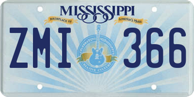 MS license plate ZMI366