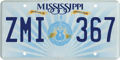 MS license plate ZMI367