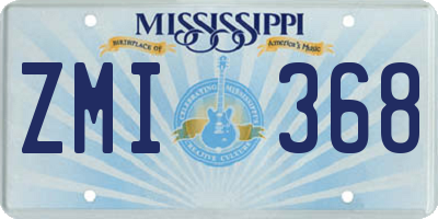 MS license plate ZMI368