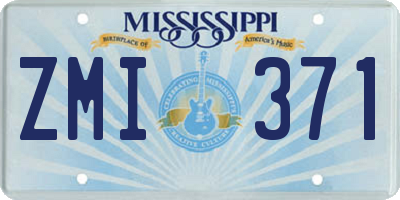 MS license plate ZMI371