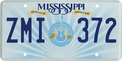 MS license plate ZMI372