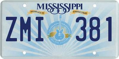 MS license plate ZMI381