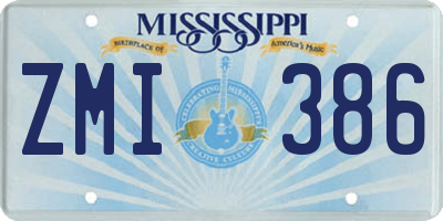 MS license plate ZMI386