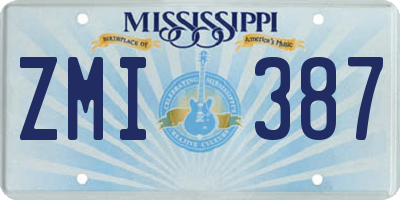 MS license plate ZMI387