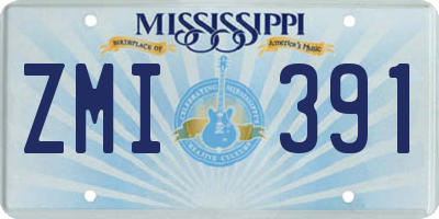MS license plate ZMI391