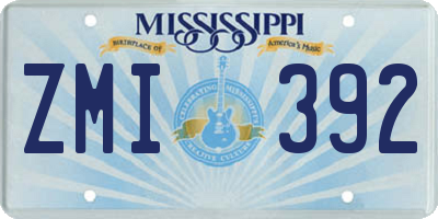 MS license plate ZMI392