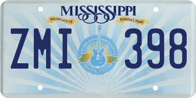 MS license plate ZMI398