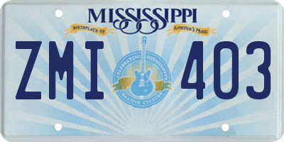 MS license plate ZMI403