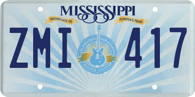 MS license plate ZMI417