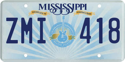 MS license plate ZMI418