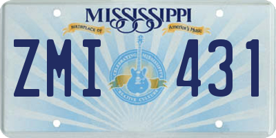 MS license plate ZMI431