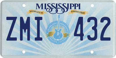 MS license plate ZMI432