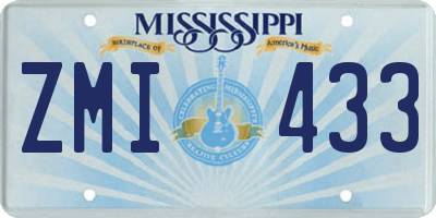 MS license plate ZMI433