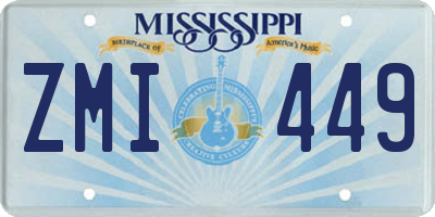 MS license plate ZMI449