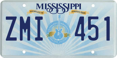 MS license plate ZMI451