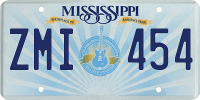 MS license plate ZMI454