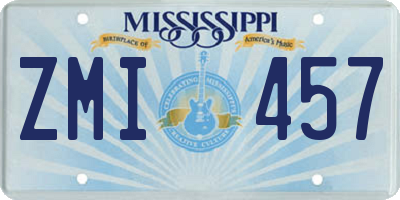 MS license plate ZMI457