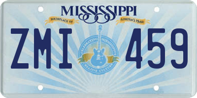 MS license plate ZMI459