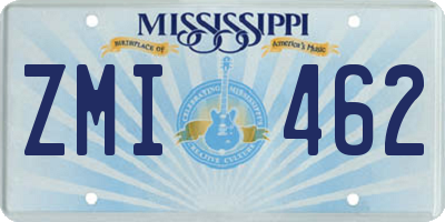 MS license plate ZMI462