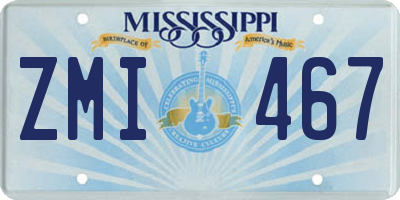 MS license plate ZMI467
