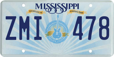 MS license plate ZMI478