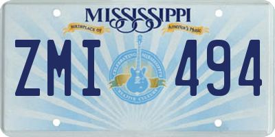 MS license plate ZMI494