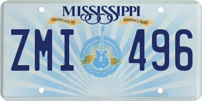 MS license plate ZMI496