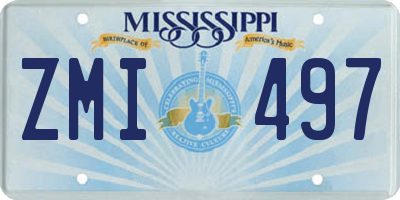 MS license plate ZMI497